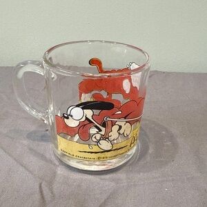 1978 Garfield Odie McDonalds Mug SkateBoard "Use Your Friends Wis" Glass Hocking
